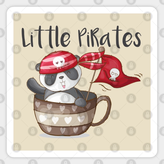 Panda Littles Pirates Magnet by Mako Design 